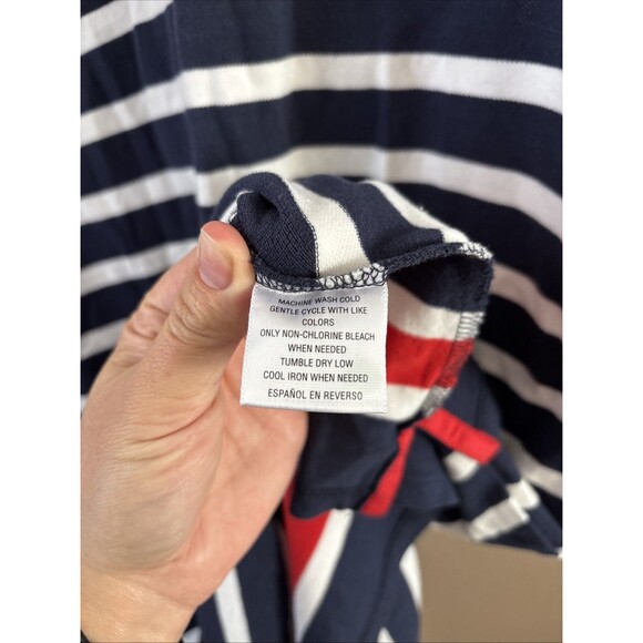 Charter Club Women’s Navy Striped Sleeveless Collared Dress Size Large - Picture 6 of 7